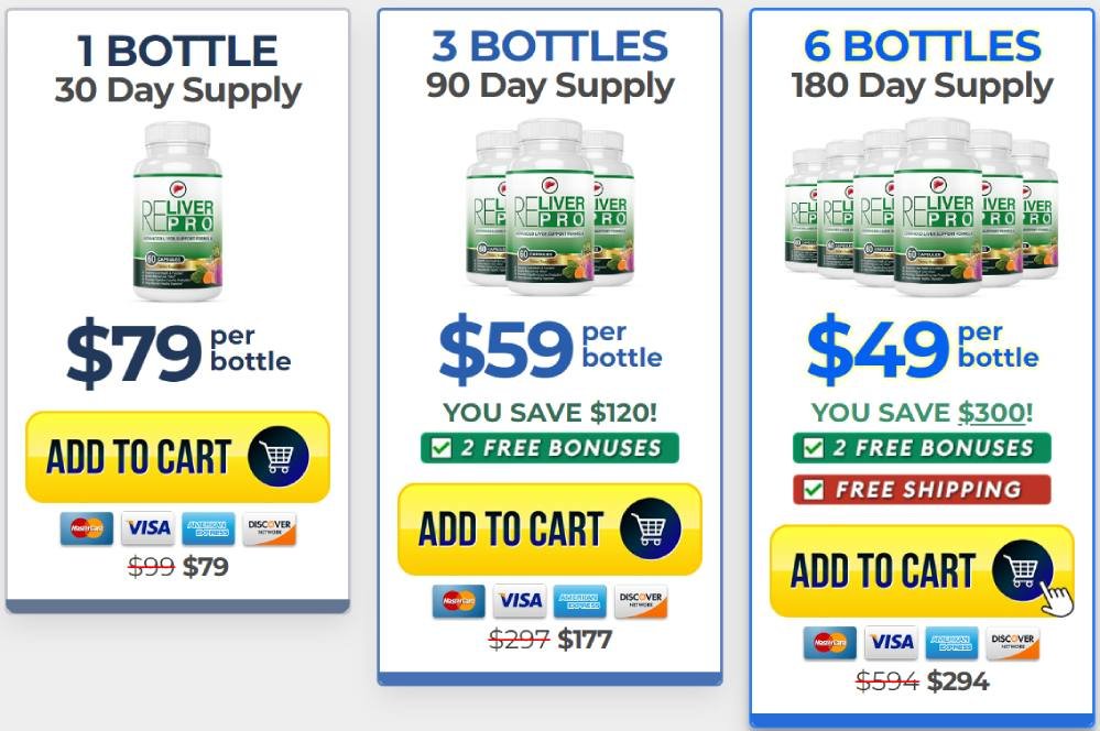 Affordable liver support supplement pricing displayed with promotional discounts